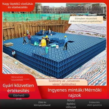Esővízgyűjtő PP-modul és víztároló rendszer Sponge City újrahasznosítási rendszer