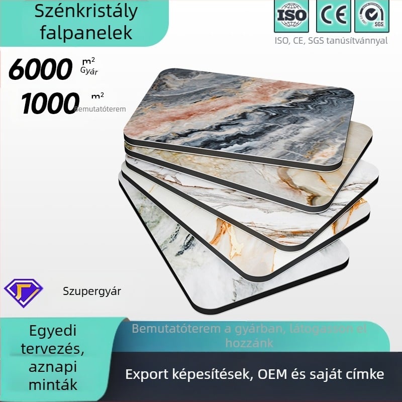 Bambusz-szén rostból készült furnér falpanel, 5/8 mm vastagság, márványhatású falpanel