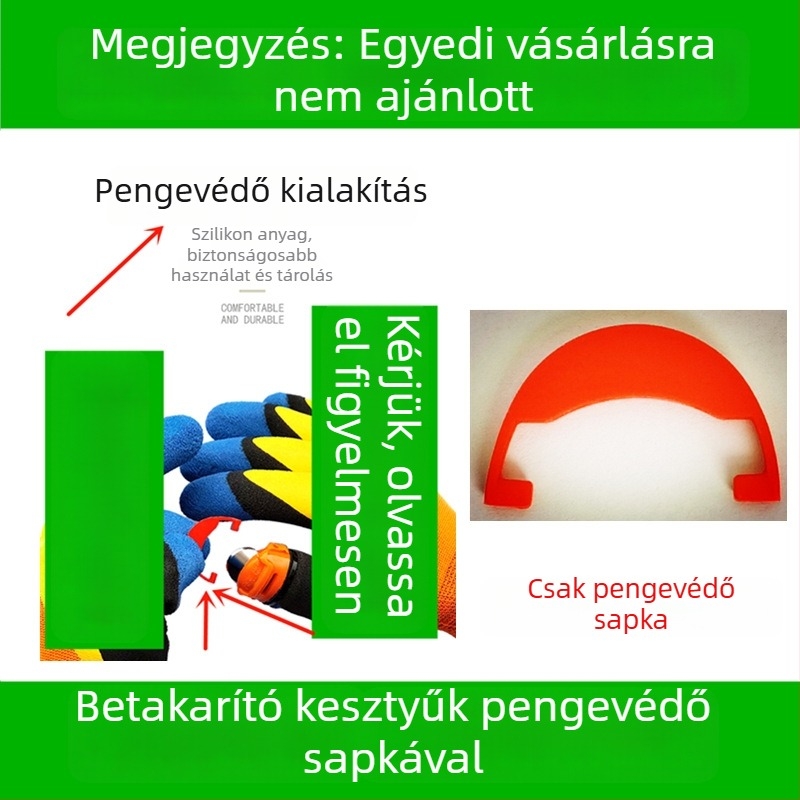 Szedő kesztyű beépített hüvelykujjas késsel a paprika, bab és tea szedéséhez