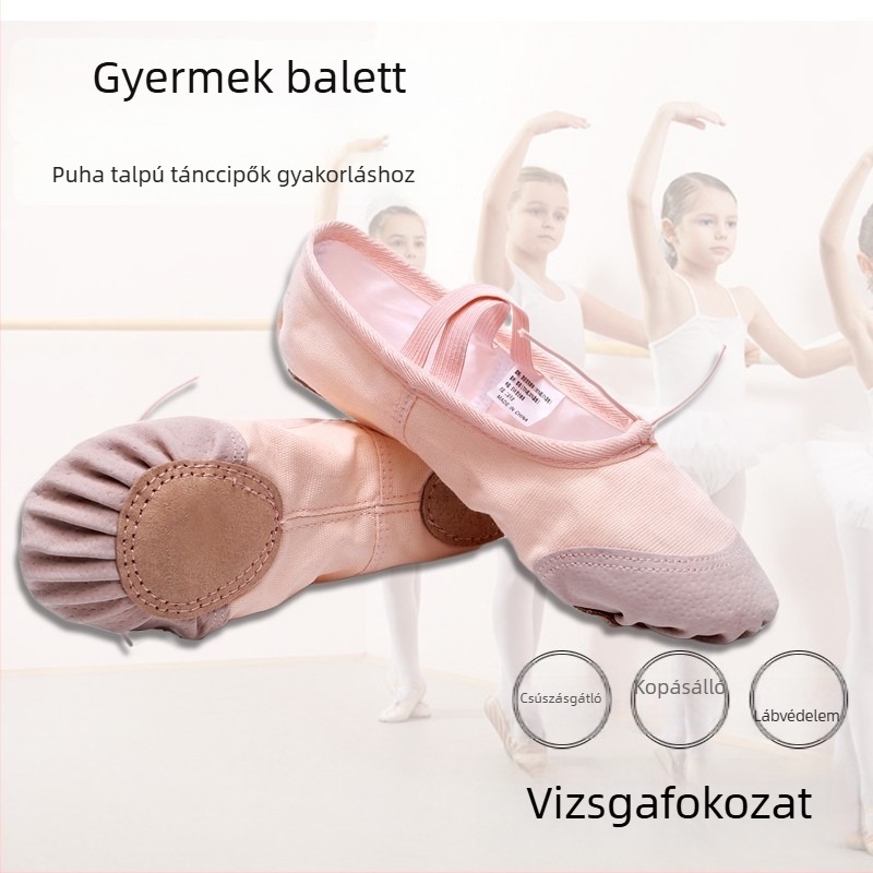 Kwai Valley uniszex tánc cipő, puha talp, vászon felsőrész, lélegző, könnyű, balett és néptánc