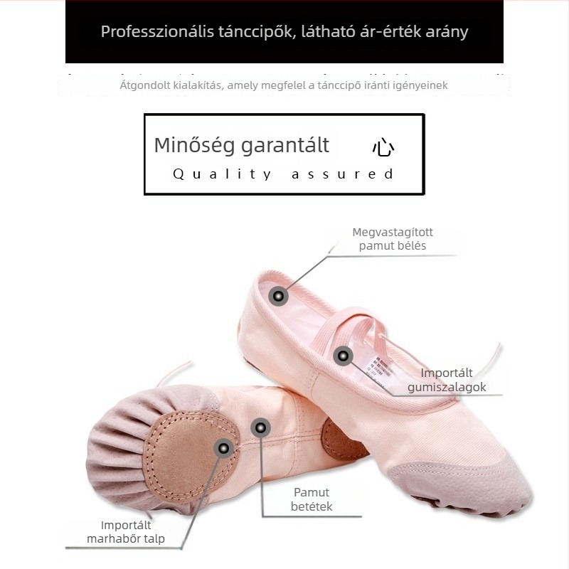 Kwai Valley uniszex tánc cipő, puha talp, vászon felsőrész, lélegző, könnyű, balett és néptánc