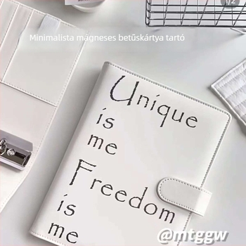 Egy színű minimalist kártyaalbum 4 rekesszel, letehető lapokkal, PU bőr borítással