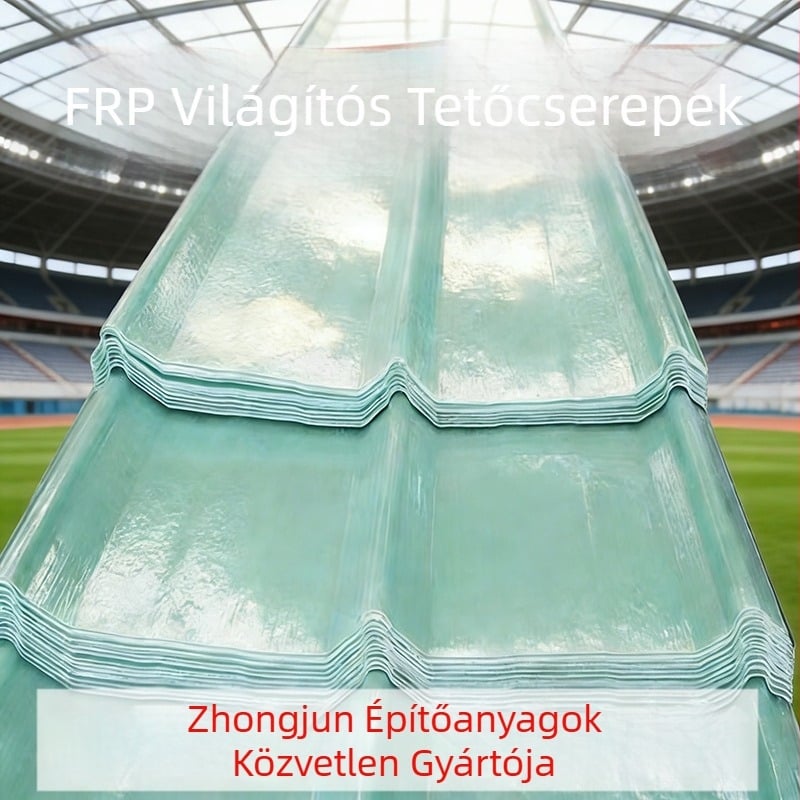 FRP világító panelek gyárakhoz, autóbeállókhoz és napfényes szobákhoz, nagy fényáteresztés, korrózióálló gyantalemezek, üvegszálas FRP világító panelek