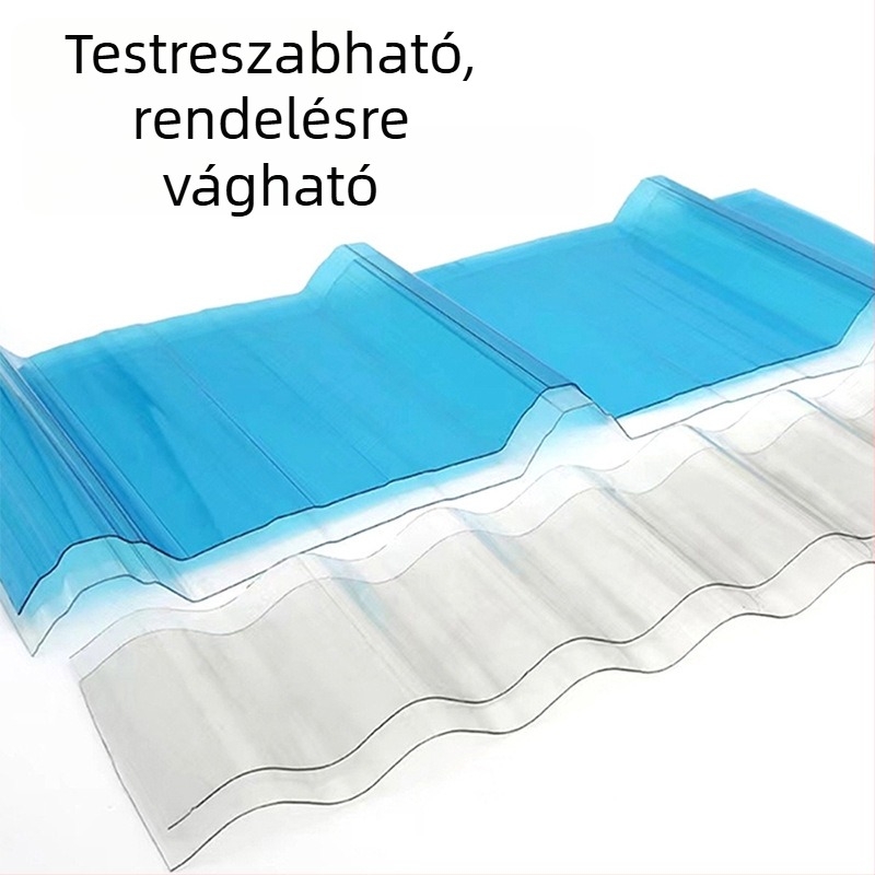 Teljesen átlátszó polikarbonát világító panel tetőkhöz, előtetőkhöz és erkélyekhez; megerősített fényáteresztő panel, modell 840
