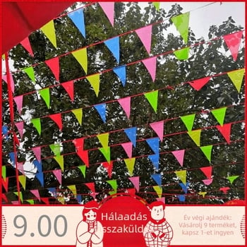 Színes háromszög zászlók lánc dekoráció esküvőre és születésnapra