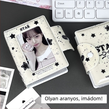 NIS Ink-Dot Stars kártyaalbum, vastagított 3 hüvelykes Instax Mini fotóalbum kis kártyatárolóval