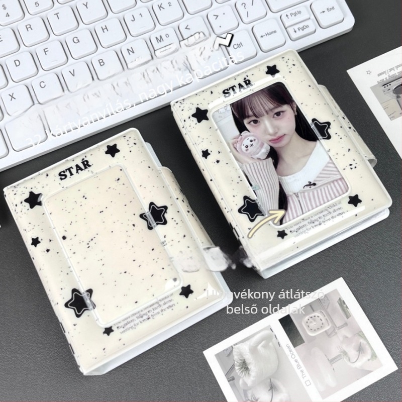 NIS Ink-Dot Stars kártyaalbum, vastagított 3 hüvelykes Instax Mini fotóalbum kis kártyatárolóval