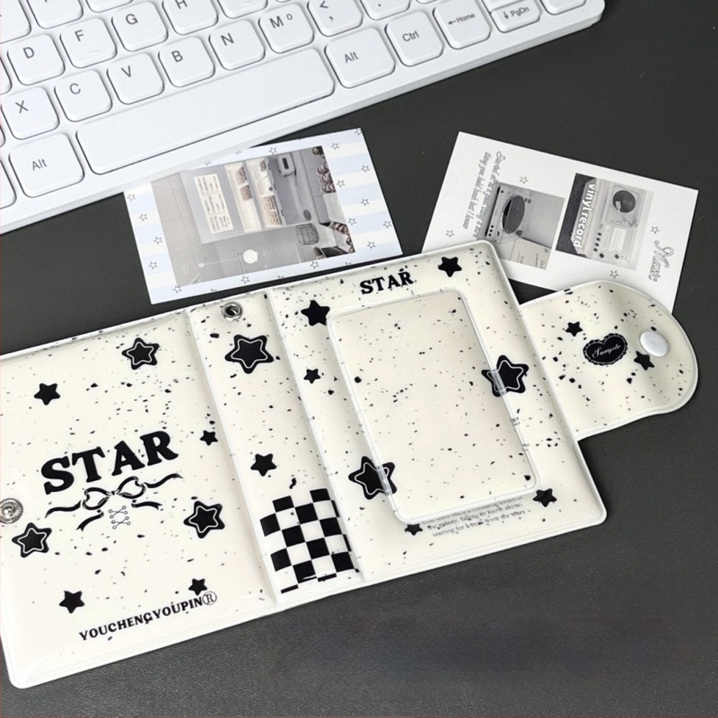 NIS Ink-Dot Stars kártyaalbum, vastagított 3 hüvelykes Instax Mini fotóalbum kis kártyatárolóval