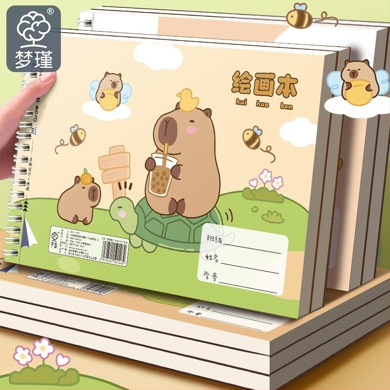 Capybara – Rajzfüzet, A4, spirálkötés, vast papírral, általános és középiskolások számára