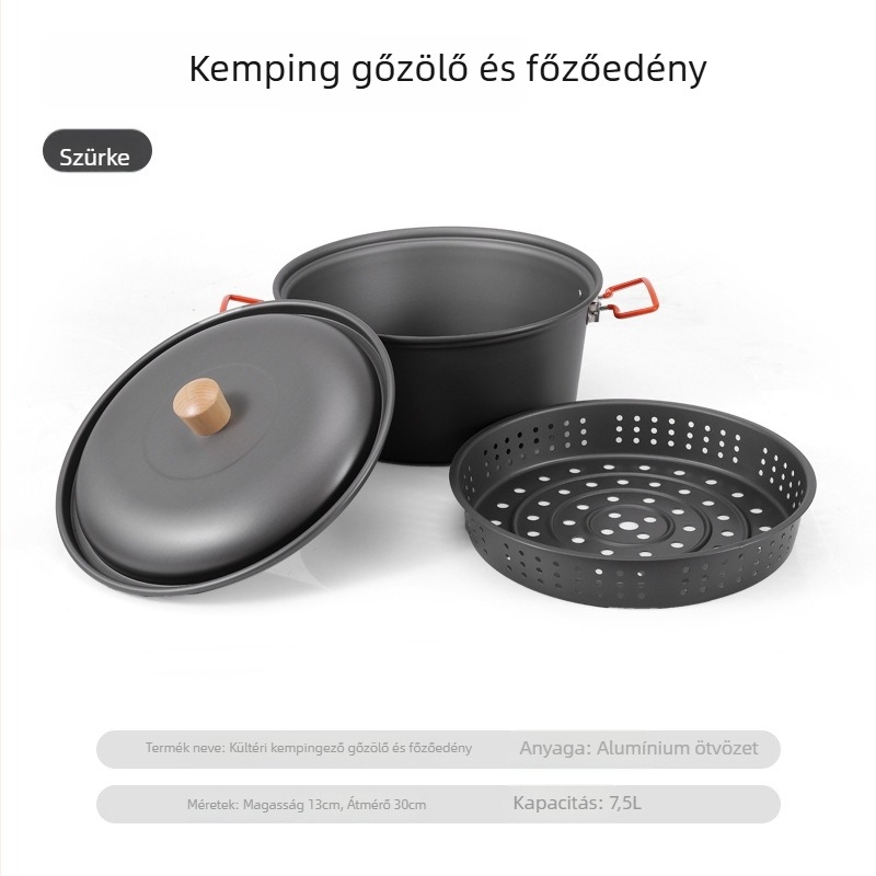 4L ultrakönnyű alumínium ötvözetes kemping edény 3–5 személynek