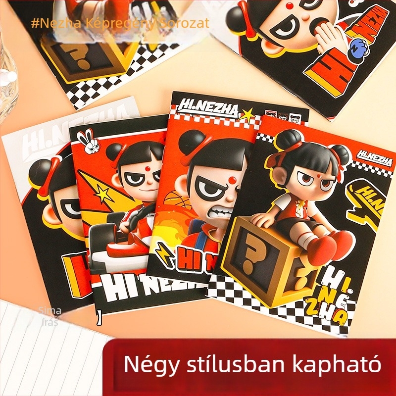 Hi Nezha hivatalosan licencelt kis notesz, B7 méret, rajzfilm-stílusú, irodai és tanulási célokra, hibás feladatok naplója