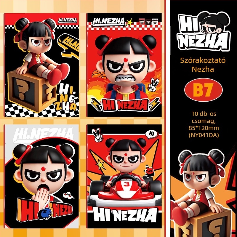 Hi Nezha hivatalosan licencelt kis notesz, B7 méret, rajzfilm-stílusú, irodai és tanulási célokra, hibás feladatok naplója