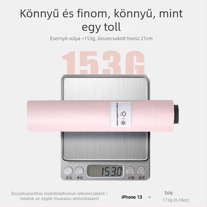 Ultra könnyű napernyő 0,1 kg UV védelem, 6 kar, összecsukható női napernyő, testreszabható reklámnapernyő