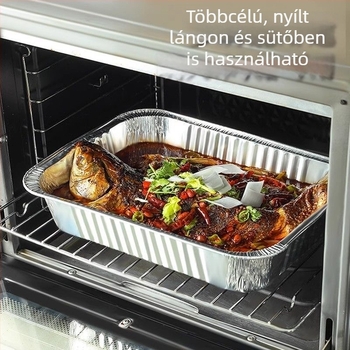 Nagy méretű egyszer használatos alumíniumfóliás tálca grill hal és homár számára, élelmiszer-minőség, magas hőállóság, kültéri használatra