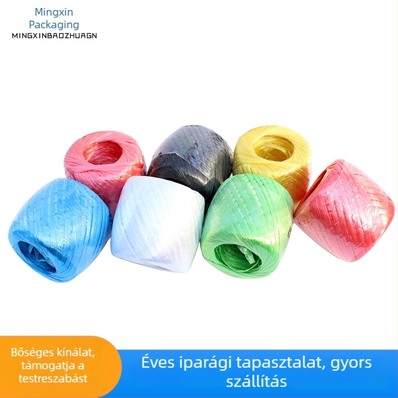 Polipropilén kötözőzsinór, 150 m hosszú, 30 mm széles, 0,2 mm vékony, szakítószilárdság 100 kg, színvariációk