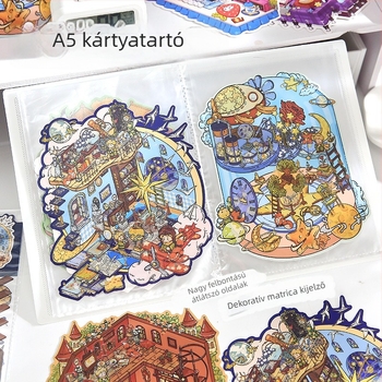 3D tájkép matricák tároló fotóalbum, vastag, vízálló átlátszó belső oldalak, 20 oldalú PP album
