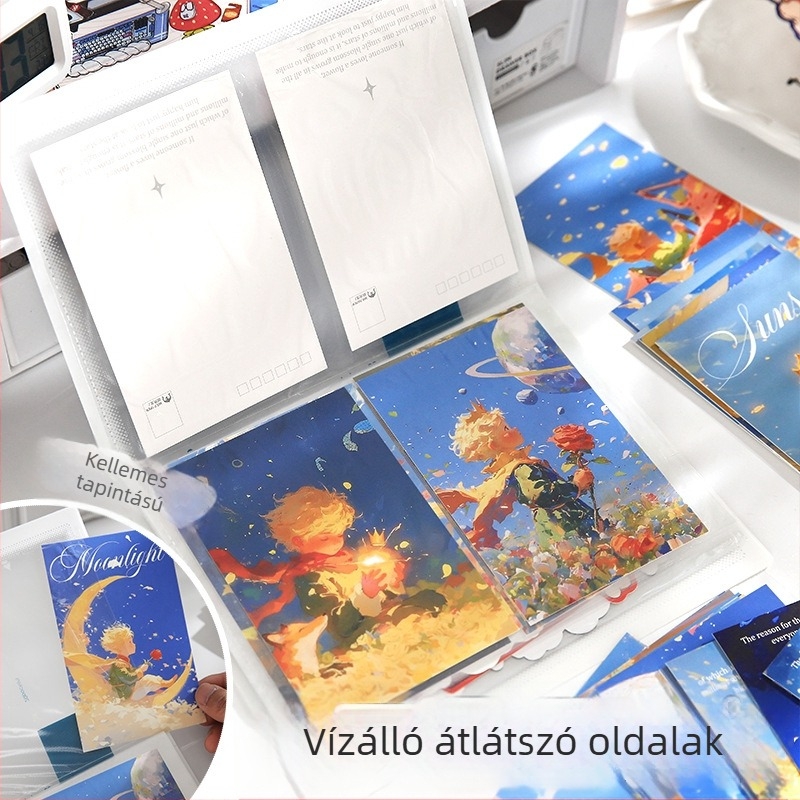 3D tájkép matricák tároló fotóalbum, vastag, vízálló átlátszó belső oldalak, 20 oldalú PP album
