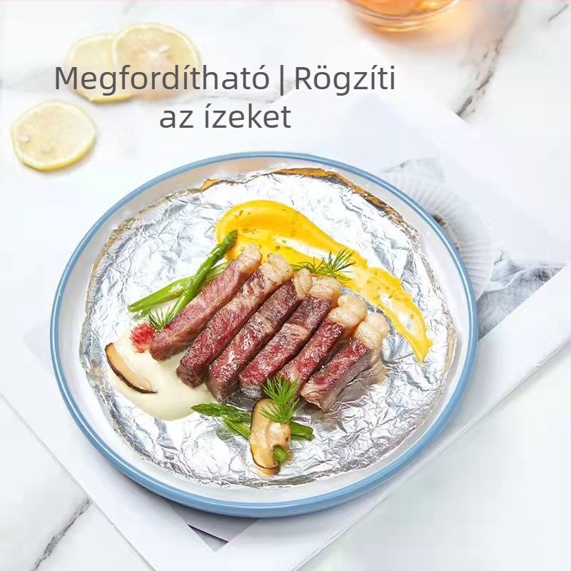 Élelmiszer‑minőségű egyszer használatos alumíniumfólia tekercs barbecuehoz, sütőhöz és légsütőhöz, dobozos csomagolásban