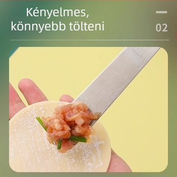 Gombóc- és wonton töltőkanál, univerzális keverőkanál 304 rozsdamentes acélból, 1 darab