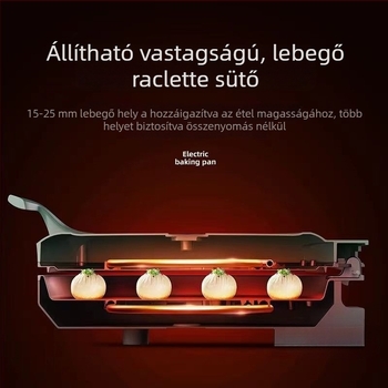 Elektromos palacsinta serpenyő mélyített és kibővített kialakítással, kétoldali felmelegítés, tapadásmentes bevonat palacsintákhoz, főzéshez, sütéshez és gombócok sütéséhez