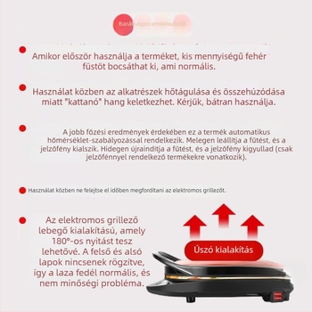 Elektromos palacsinta serpenyő mélyített és kibővített kialakítással, kétoldali felmelegítés, tapadásmentes bevonat palacsintákhoz, főzéshez, sütéshez és gombócok sütéséhez