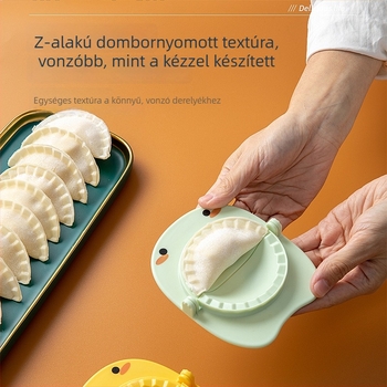 Virágmintás gombócformázó készlet otthoni használatra, tésztanyomóval és könnyen csukódó gombóc-készítővel