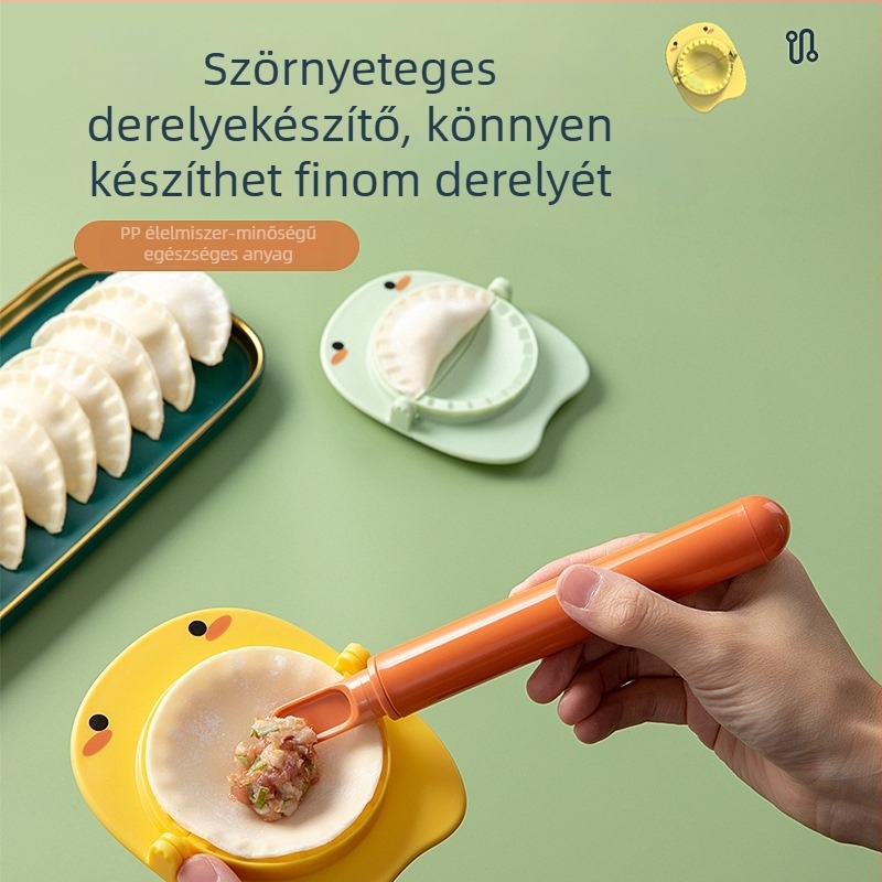 Virágmintás gombócformázó készlet otthoni használatra, tésztanyomóval és könnyen csukódó gombóc-készítővel