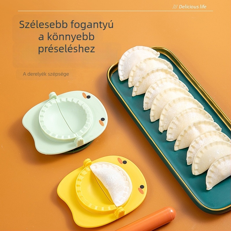 Virágmintás gombócformázó készlet otthoni használatra, tésztanyomóval és könnyen csukódó gombóc-készítővel