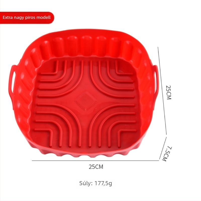 Szilikon sütőedény air fryerhez, sütőhöz és mikrohullámú sütőhöz — magas hőmérsékletnek ellenálló, újrafelhasználható tortaforma
