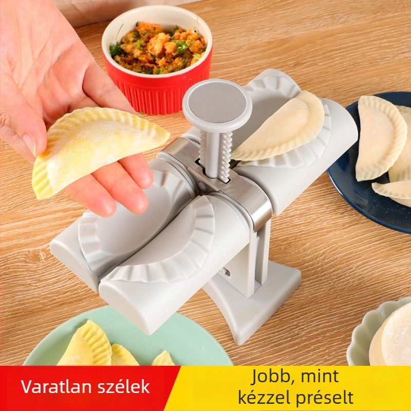 Kétfejű gombóc-készítő, teljesen automata, új modell, formázó a gombócokhoz, kétfejű tésztanyomó