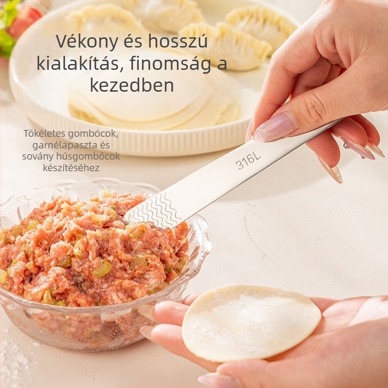 316L rozsdamentes acél gombócskanál akasztólyukkal, töltésre és formázásra szolgáló eszköz, modern minimalist dizájn