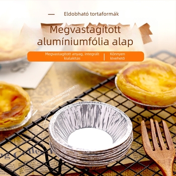 Egyszer használatos tojás-tart forma alufóliából, ellenálló a magas hőmérsékletnek, tojás-tart formák és poharak