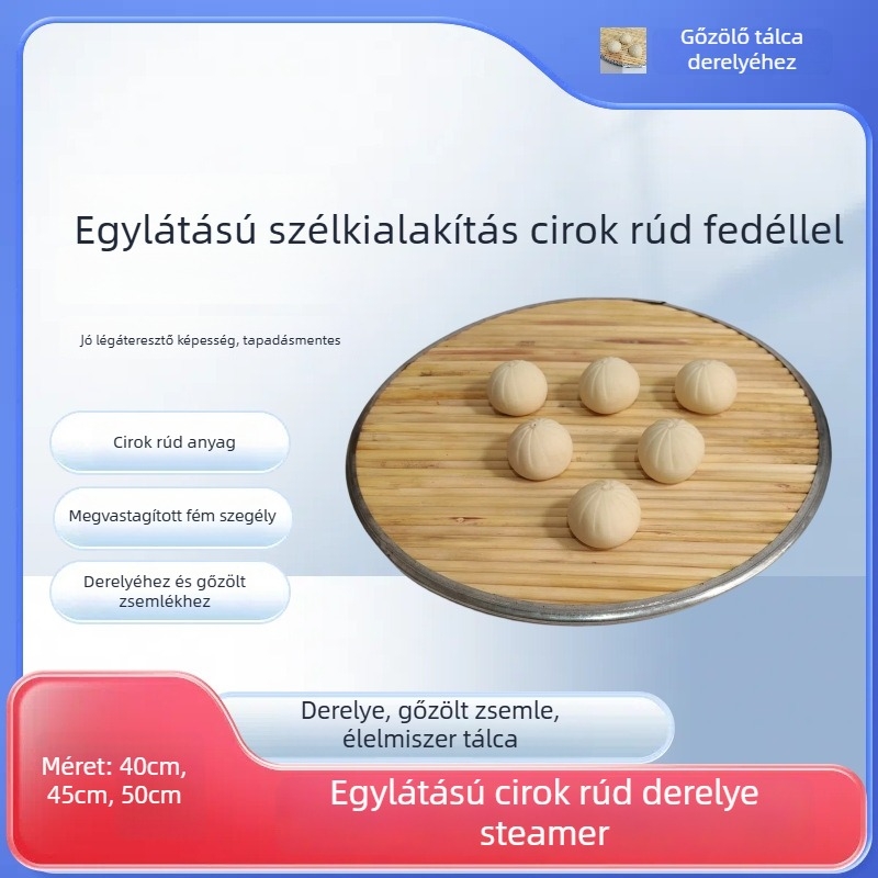 Tapadásmentes sorghum szárából készült dumpling matrac, kör alakú egyrétegű pároló tál