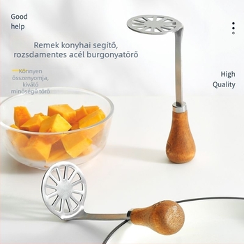 Rozsdamentes acél burgonyatörő – konyhai eszköz otthoni használatra