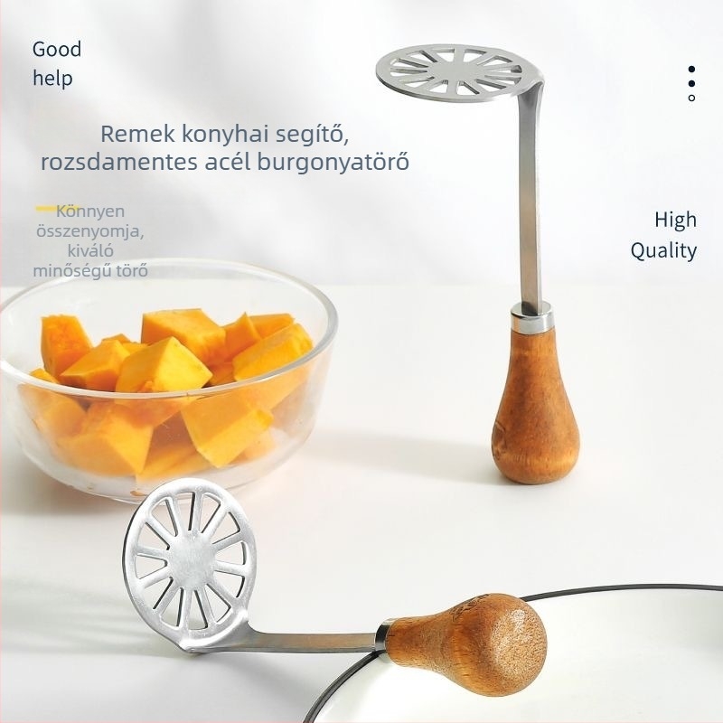 Rozsdamentes acél burgonyatörő – konyhai eszköz otthoni használatra