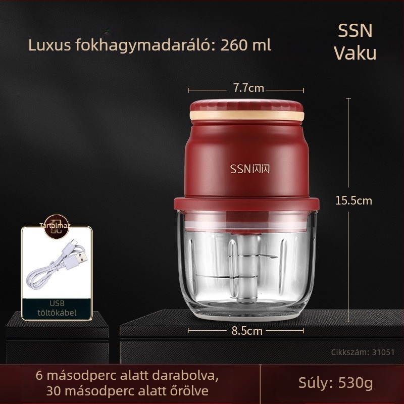 Elektromos fokhagyma zúzó és prés – konyhai multifunkcionális készülék