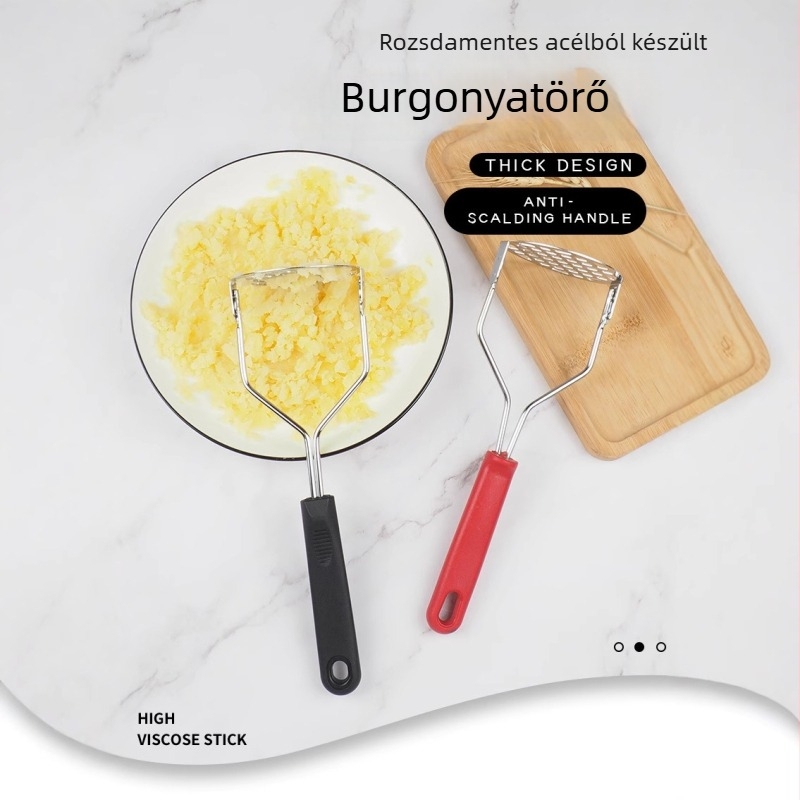 Rozsdamentes acél burgonya- és édesburgonya törő, burgonya prés, fokhagyma prés