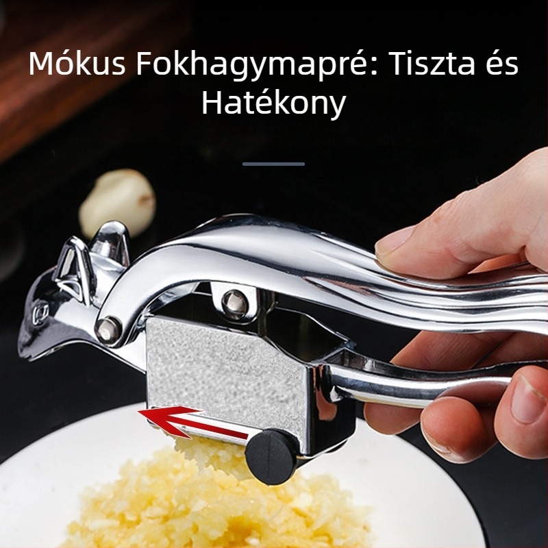 Fokhagyma prés zinkötvözetből, mókus alakú kézi konyhai eszköz, kreatív