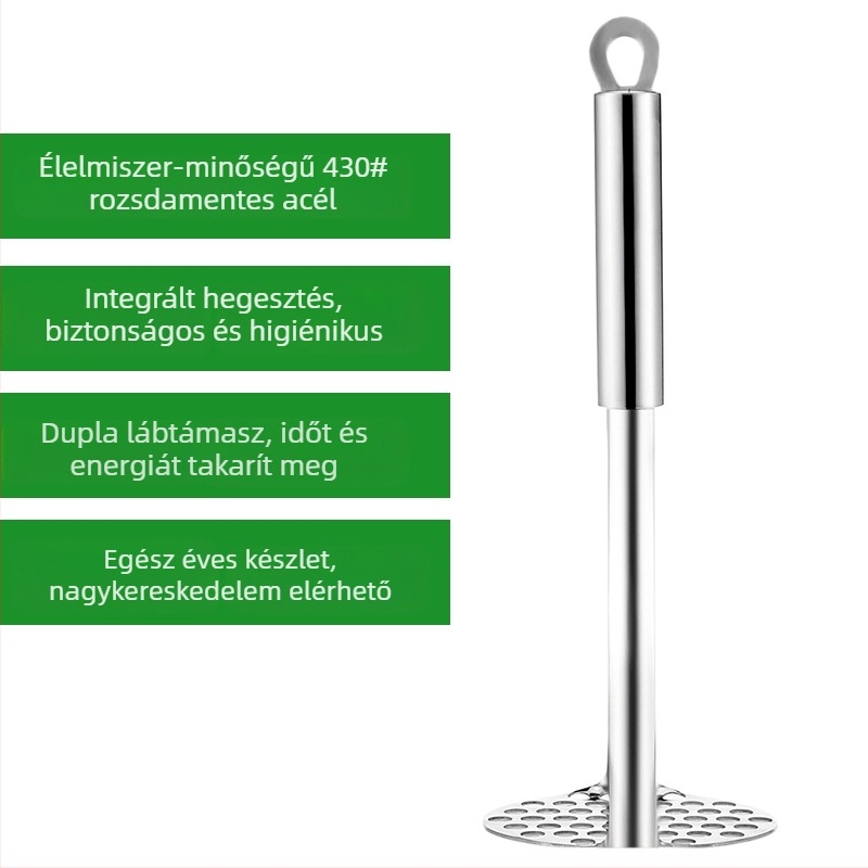 Kézi rozsdamentes acél burgonya- és tök törő – konyhai eszköz