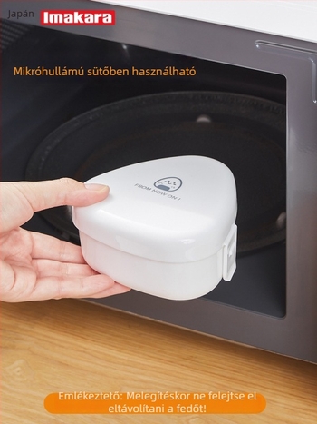 Élelmiszer-minőségű háromszög alakú rizsgolyó forma, hőálló, gyerekeknek szóló uzsonnás dobozhoz, fedéllel