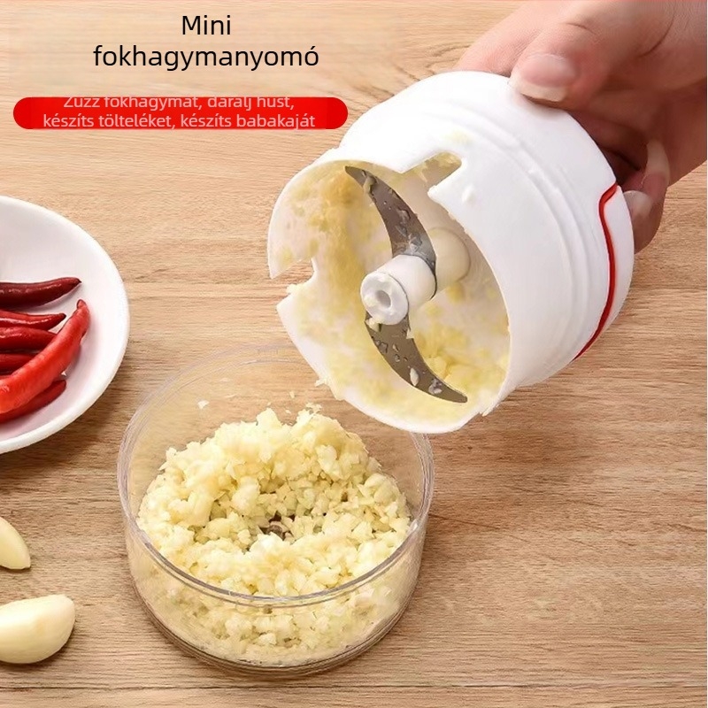 Kézi fokhagymaprés és zúzó a fokhagyma, gyömbér és csípős paprika számára – kompakt konyhai eszköz