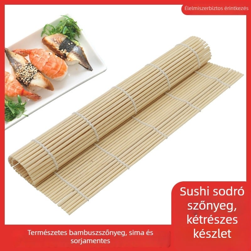 Bambusz sushi gördítő matrica és nori rizs forma, koreai–japán stílusú DIY tengeri algákkal, tapadásmentes bambusz alátét