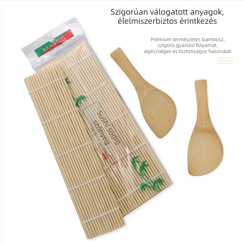 Bambusz sushi gördítő matrica és nori rizs forma, koreai–japán stílusú DIY tengeri algákkal, tapadásmentes bambusz alátét