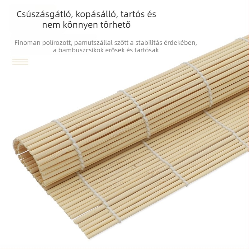 Bambusz sushi gördítő matrica és nori rizs forma, koreai–japán stílusú DIY tengeri algákkal, tapadásmentes bambusz alátét
