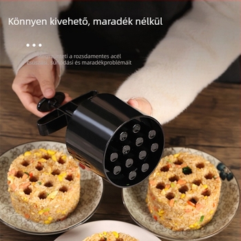 Szénből készült méhsejt mintázatú forma dekoratív tojásos sült rizs tálalásához