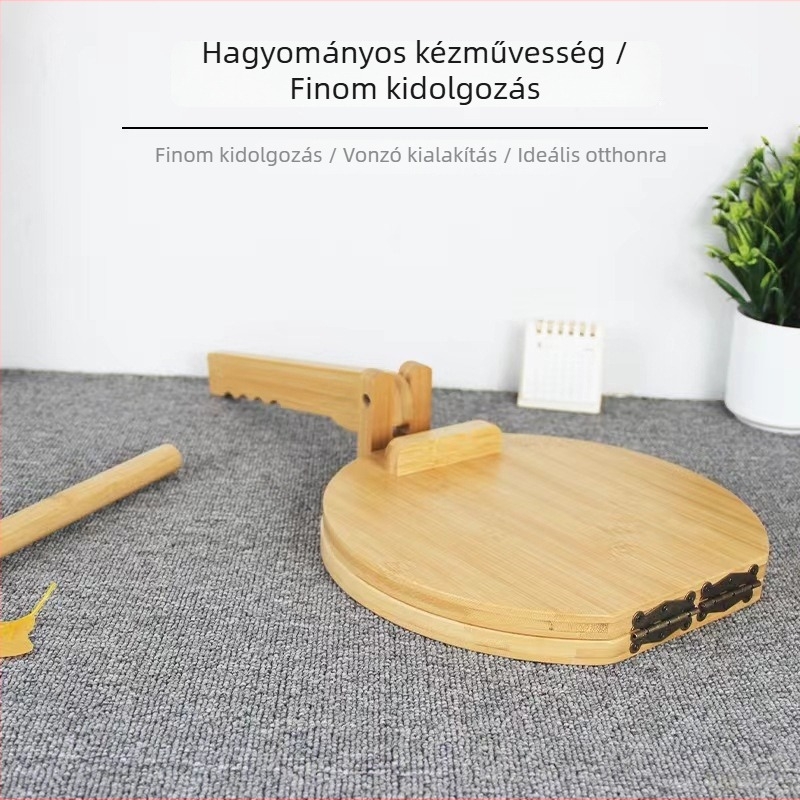Kreatív kör alakú fából készült tortilla prés, bambusz tésztaforma