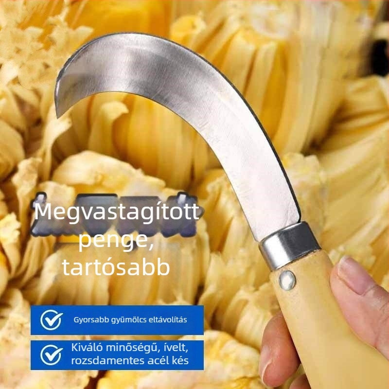 Jackfruit magkivágó kés rozsdamentes acél pengével és bükkfa nyéllel