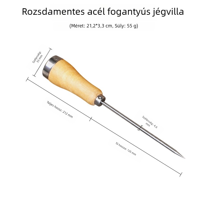 Hosszú fa markolatú jéggolyó-formázó eszköz – bár eszköz