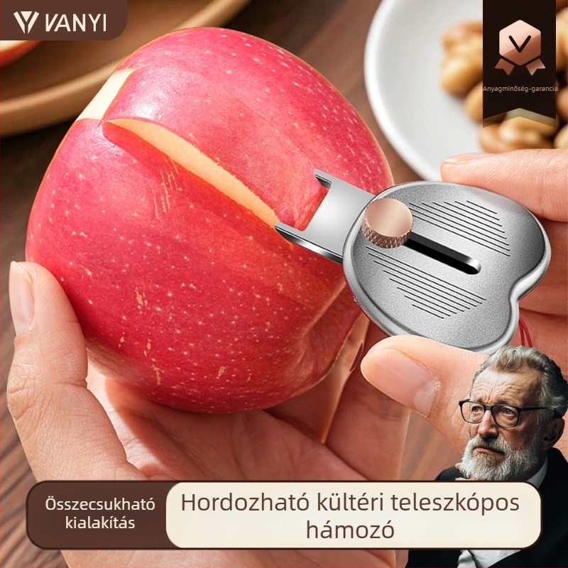 Hordozható mini gyümölcs- és zöldséghámozó, többfunkciós, kihúzható pengével