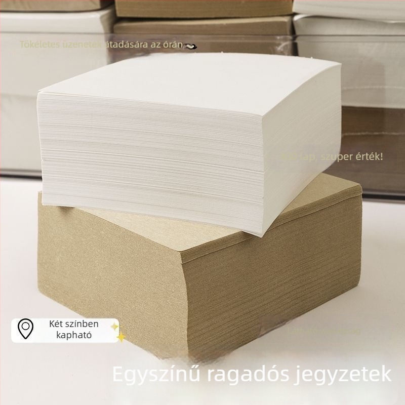 Tej-fehér ultra‑vastag vázlatpapír, téphető négyzetes jegyzetfüzet, vastag, ragasztó nélküli